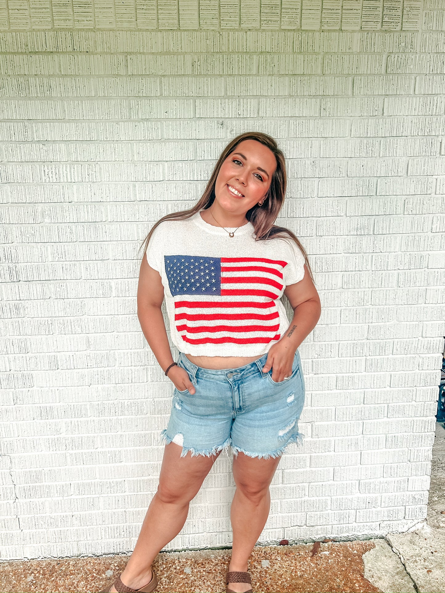 Party in the USA Cropped Sweater Top