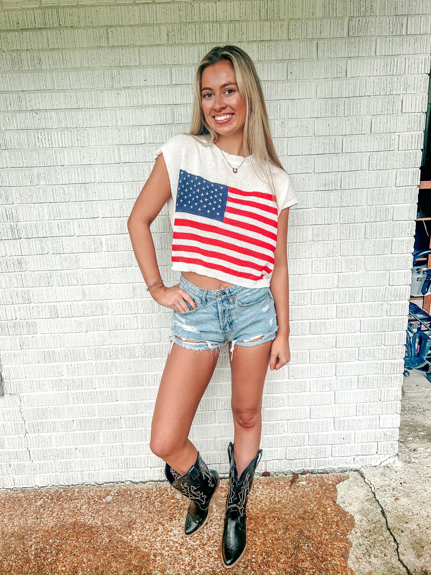 Party in the USA Cropped Sweater Top