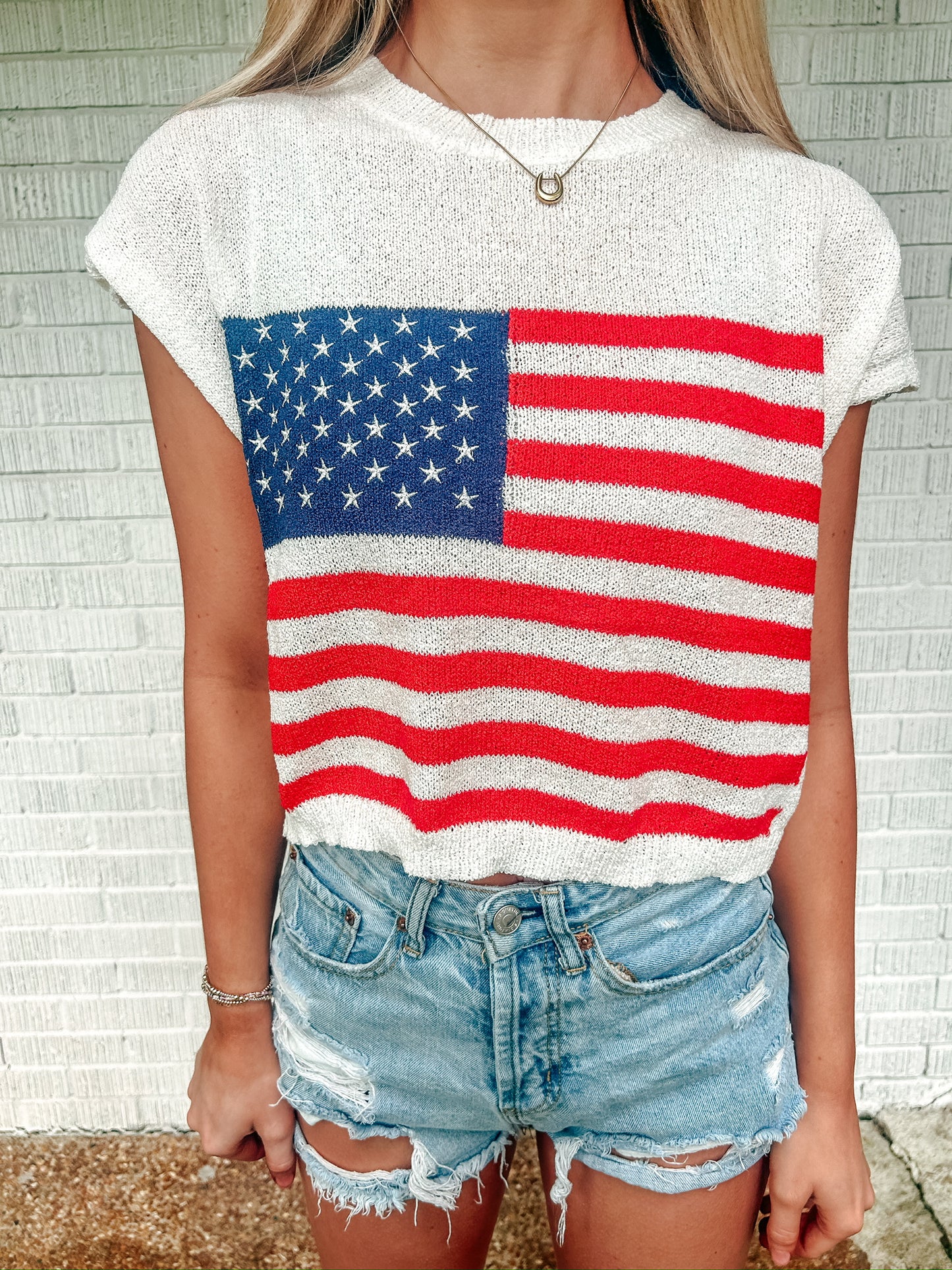 Party in the USA Cropped Sweater Top