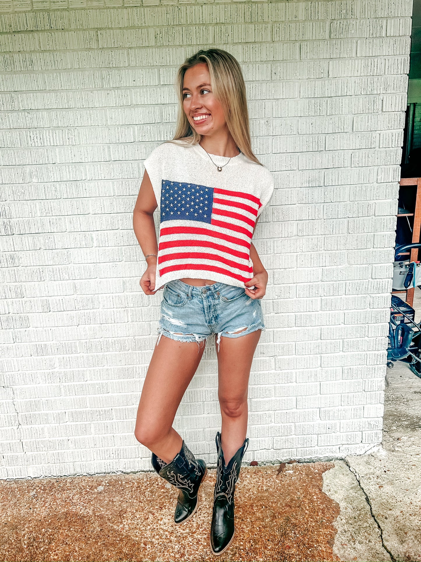 Party in the USA Cropped Sweater Top
