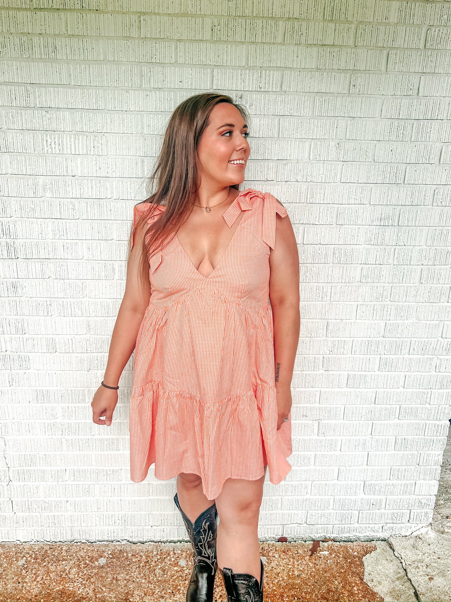 Morgan Gingham Tie Dress