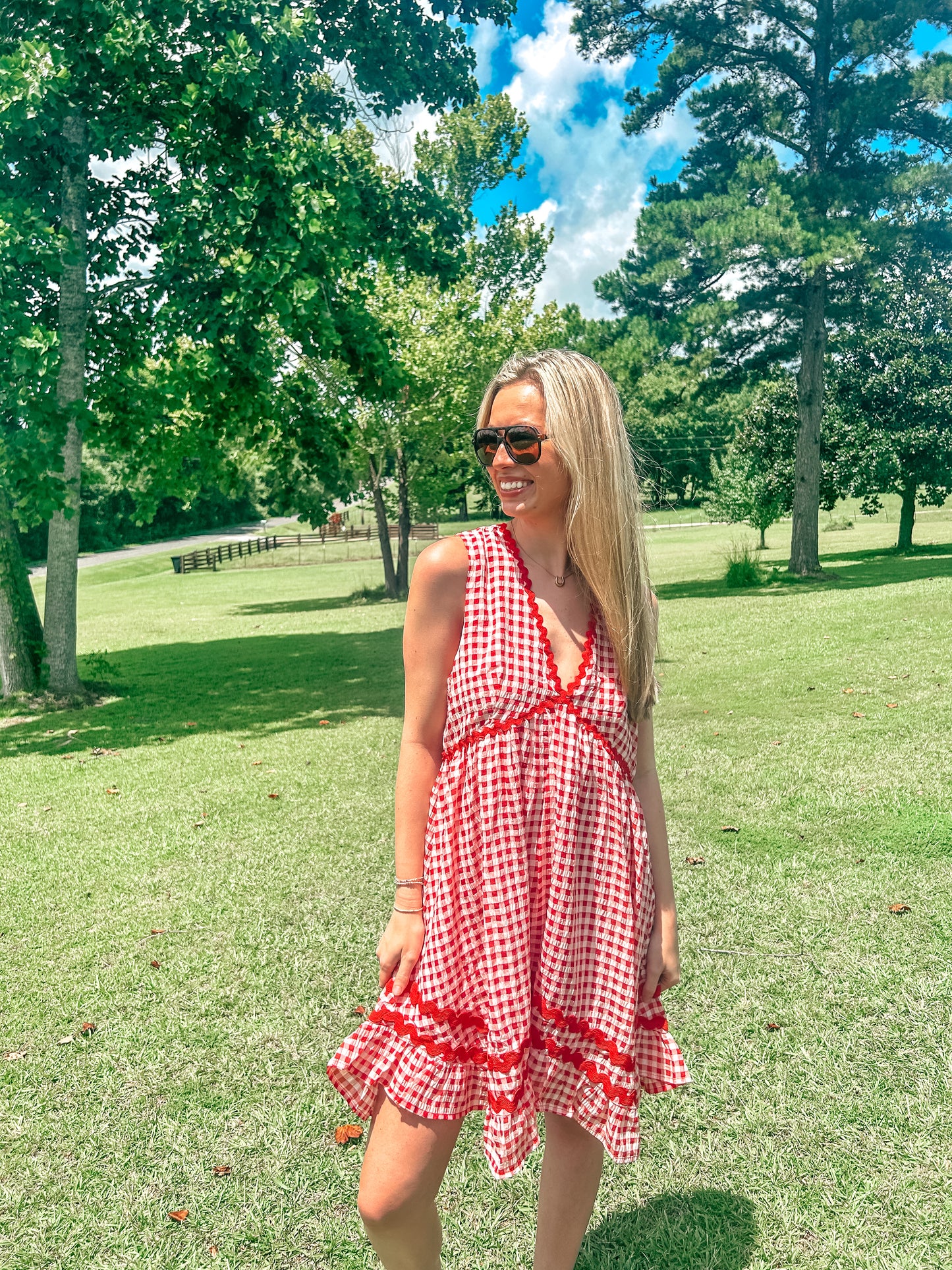 Catelyn Country Cutie Red Gingham Dress
