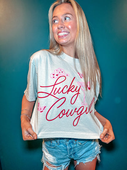 Lucky Cowgirl Cropped Tee