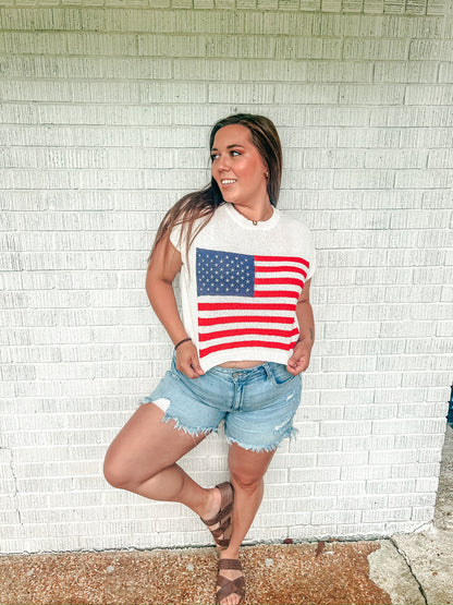 Party in the USA Cropped Sweater Top