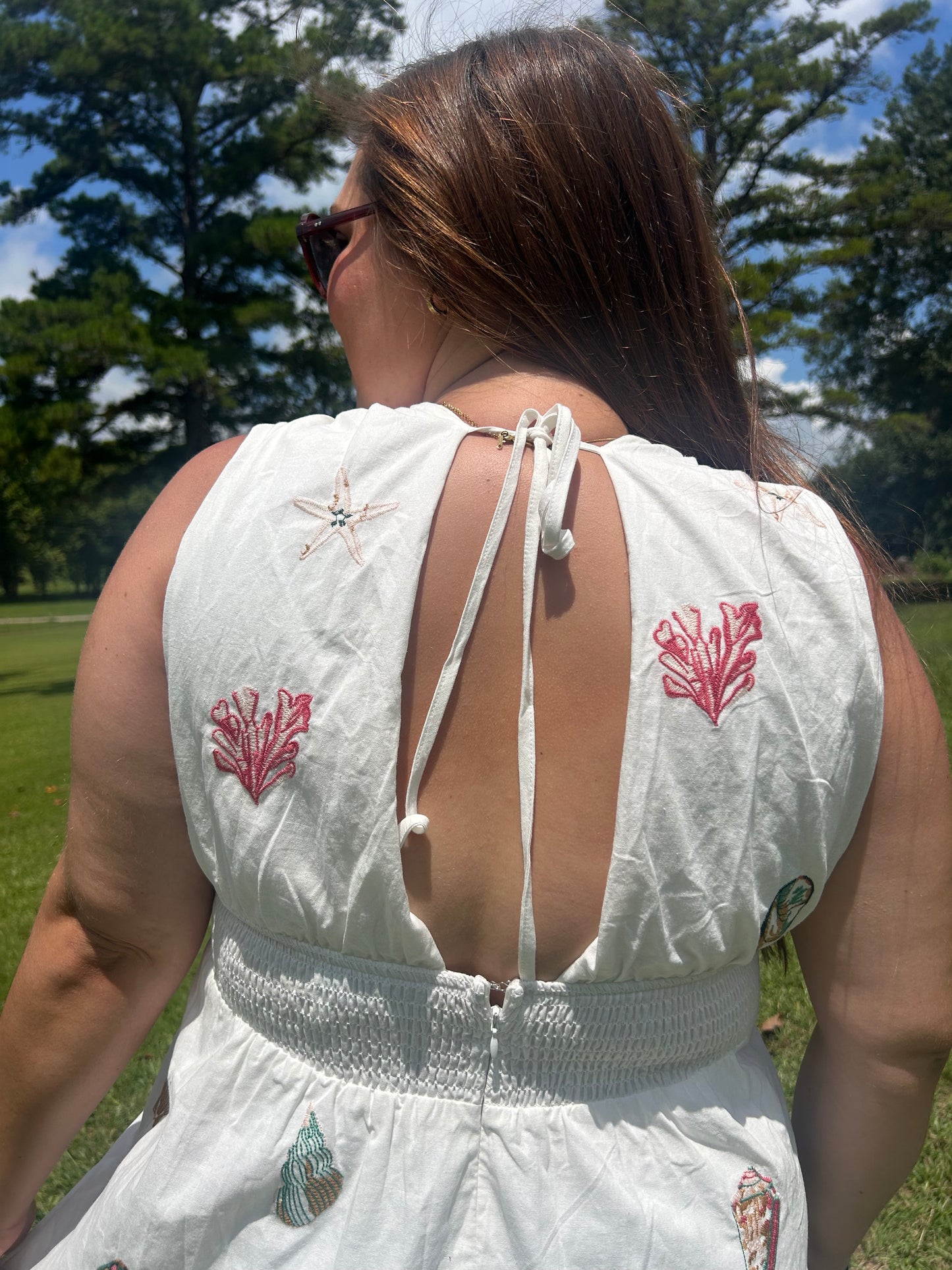 Seaside Charm Embroidered Maxi Dress