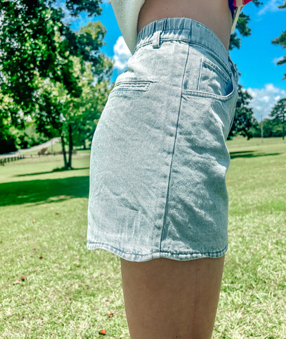 Brooke Scalloped Denim Shorts