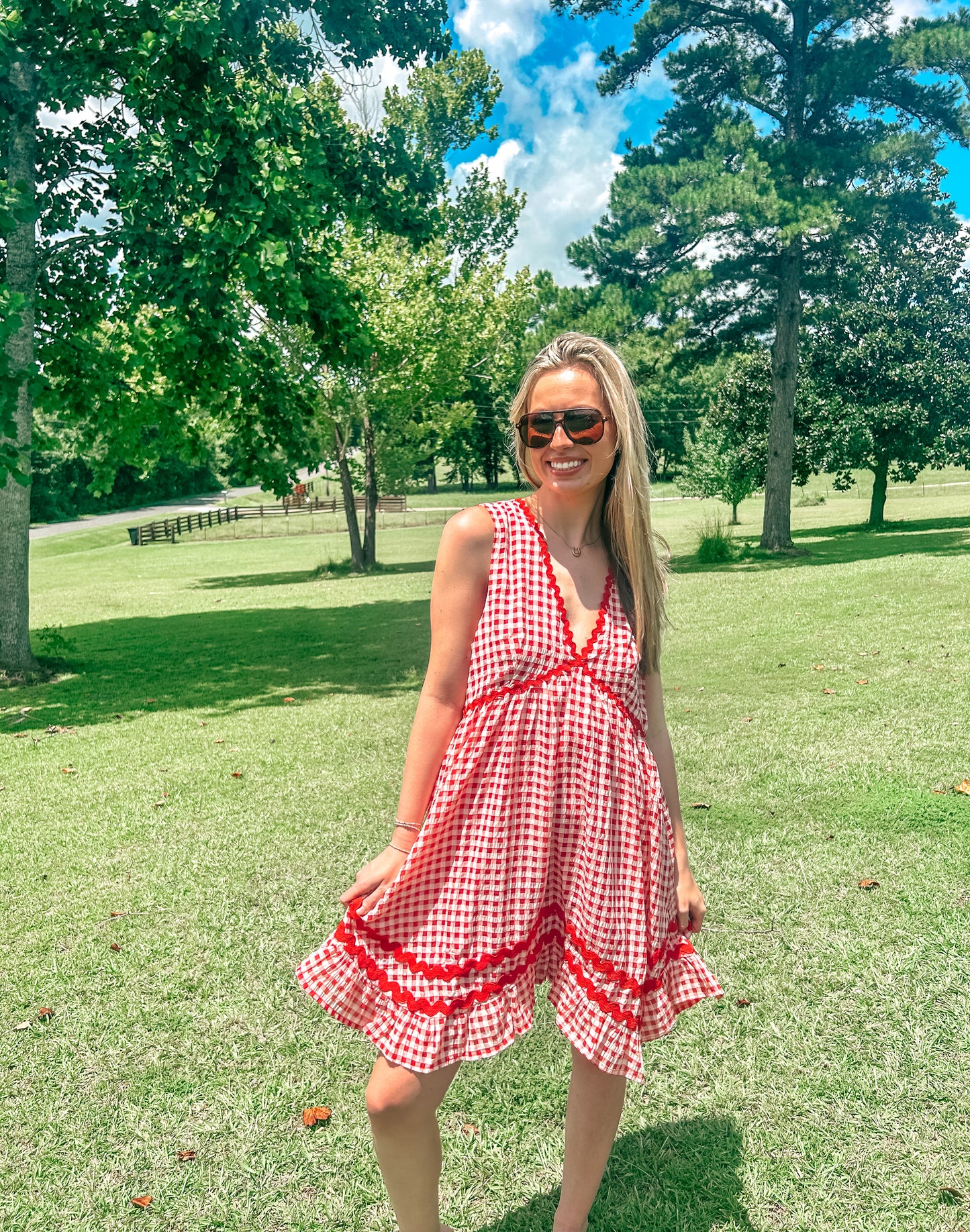 Catelyn Country Cutie Red Gingham Dress