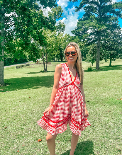 Catelyn Country Cutie Red Gingham Dress