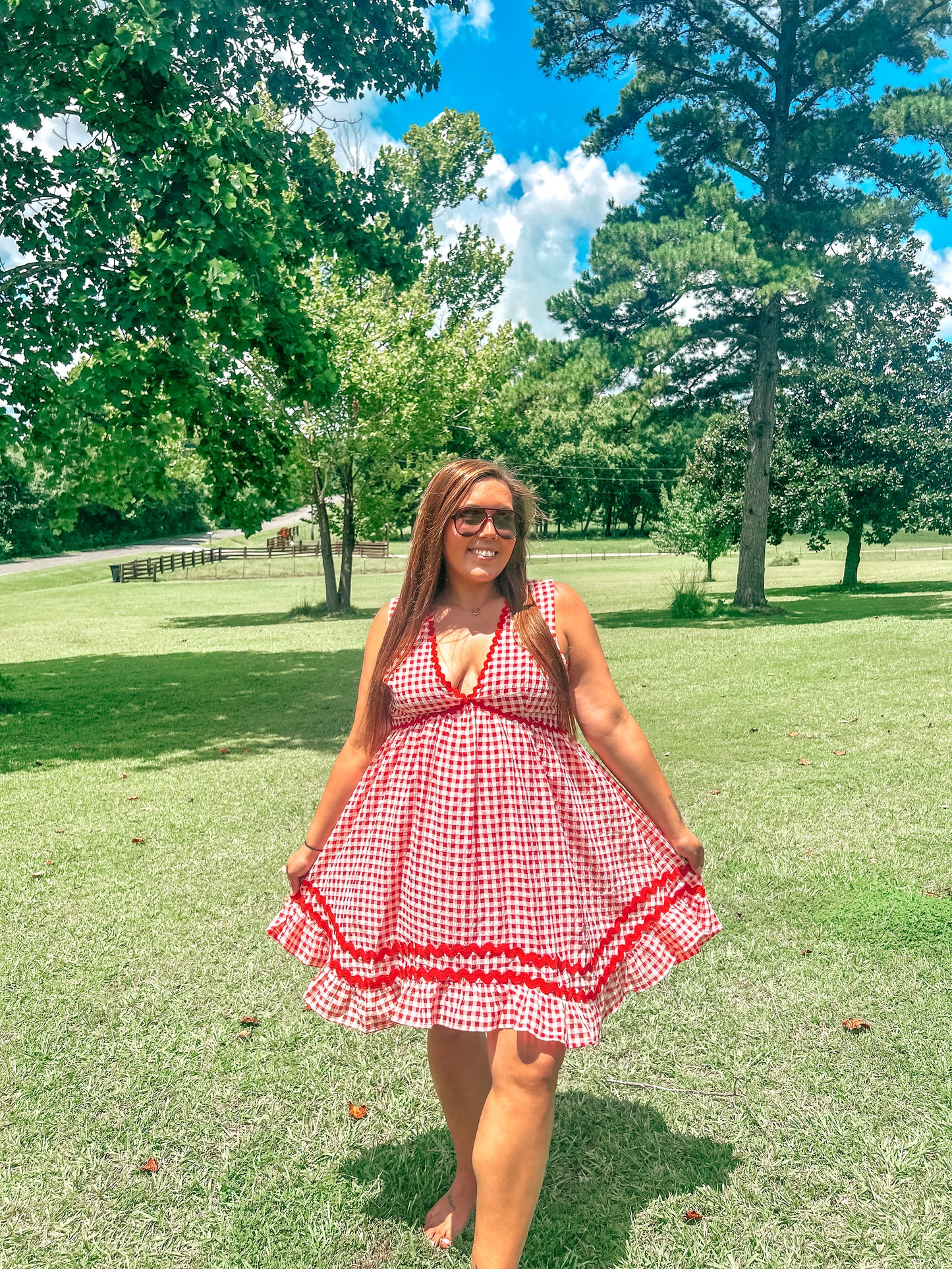 Catelyn Country Cutie Red Gingham Dress