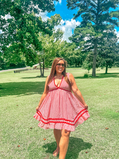 Catelyn Country Cutie Red Gingham Dress