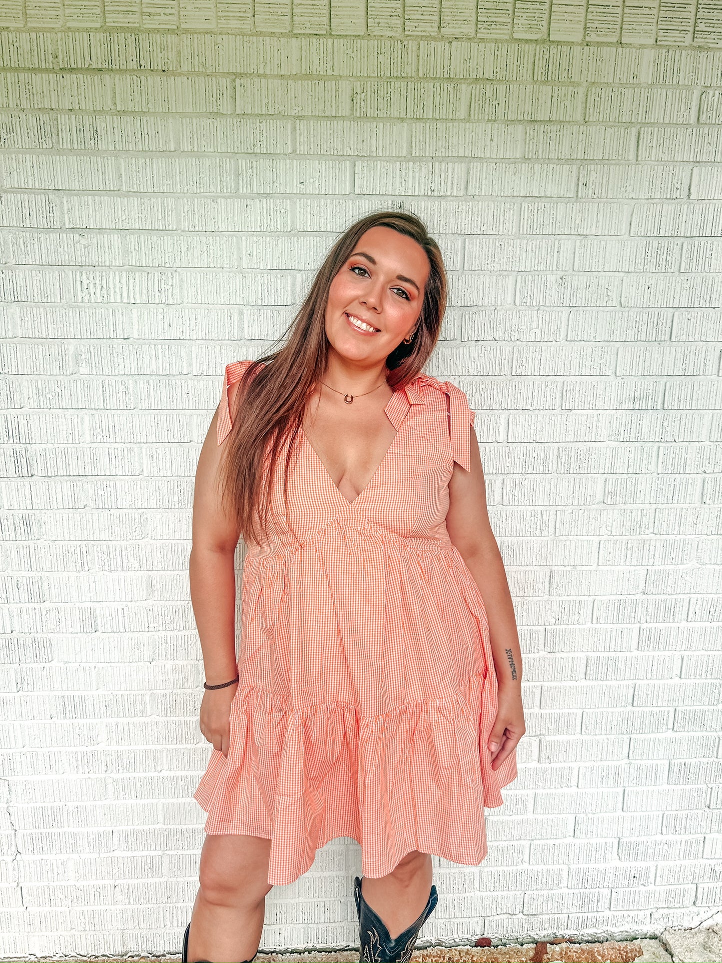 Morgan Gingham Tie Dress