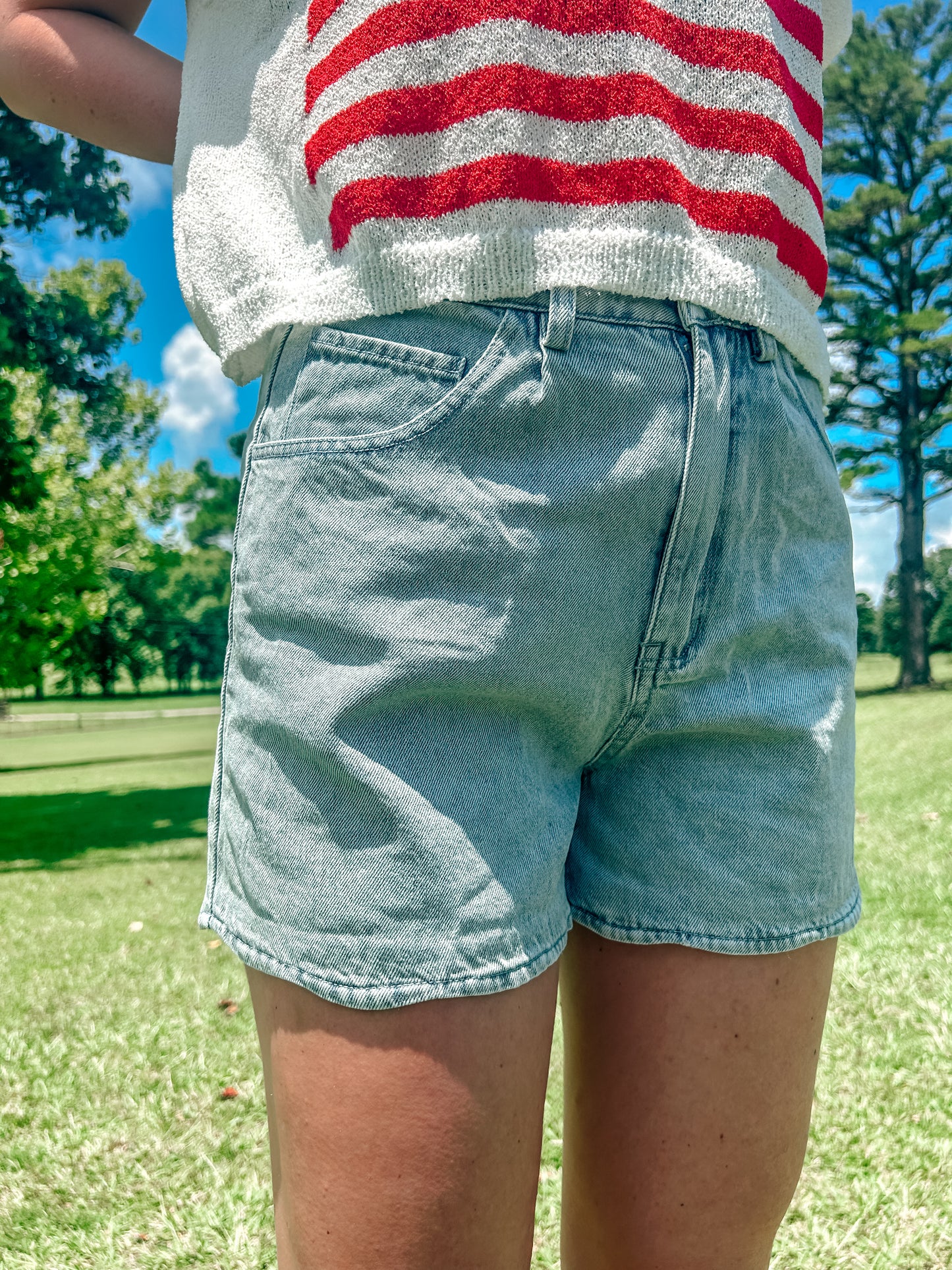 Brooke Scalloped Denim Shorts