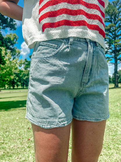 Brooke Scalloped Denim Shorts
