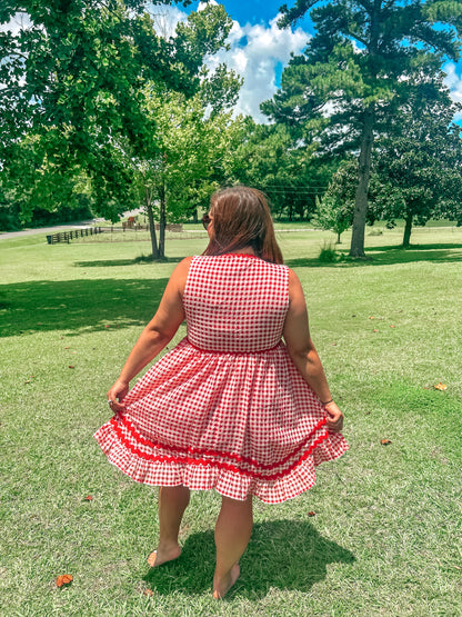 Catelyn Country Cutie Red Gingham Dress