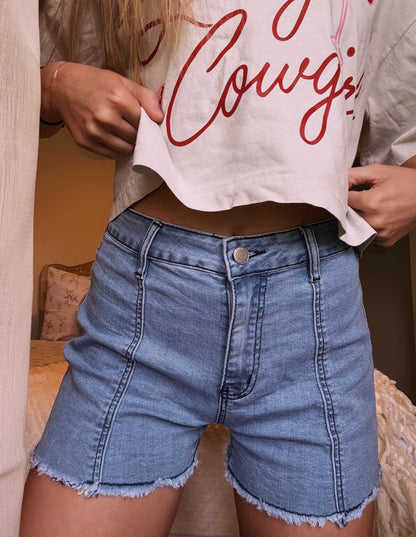 Lucky You Boho Denim Shorts